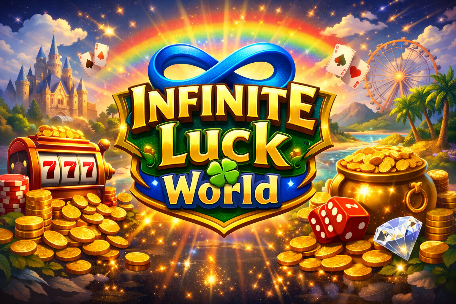 Decorative artwork for the Infinite Luck World free social game platform
